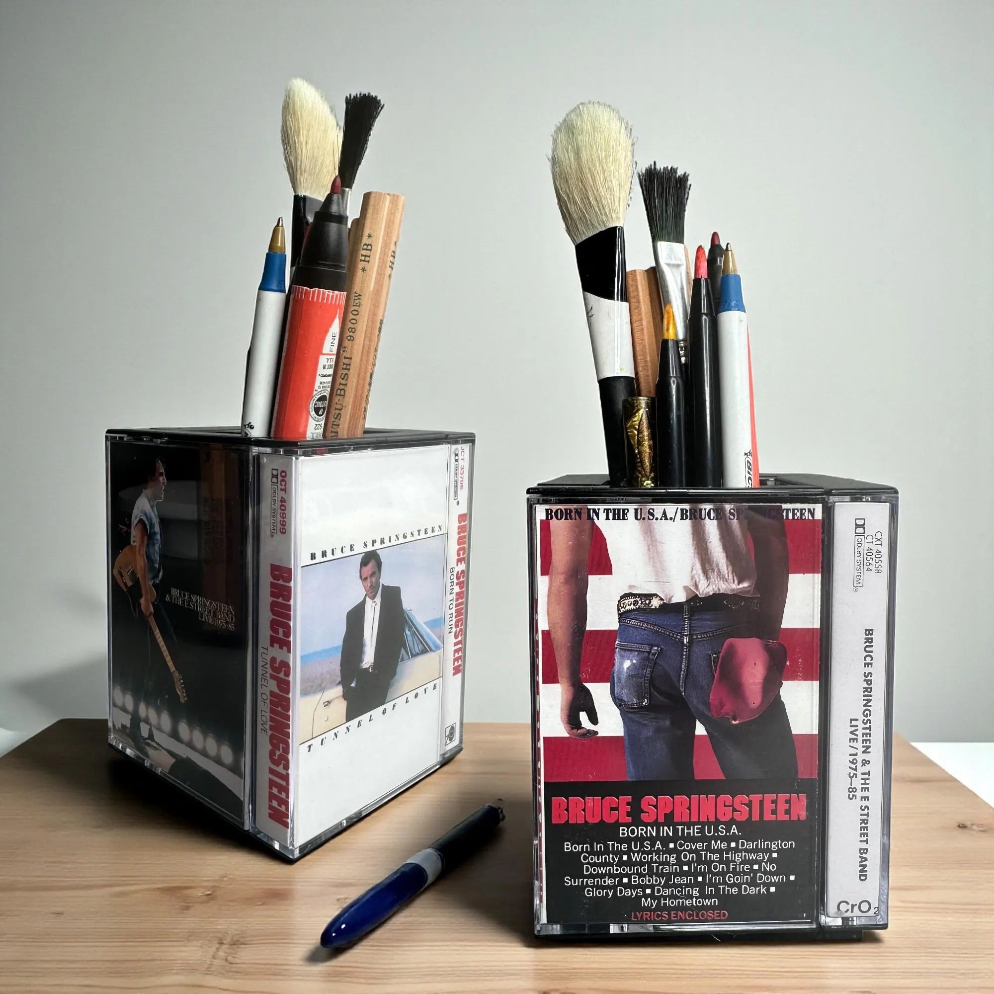 Bruce Springsteen Cassette Tape Desk Organizer | Retro Rock Gift